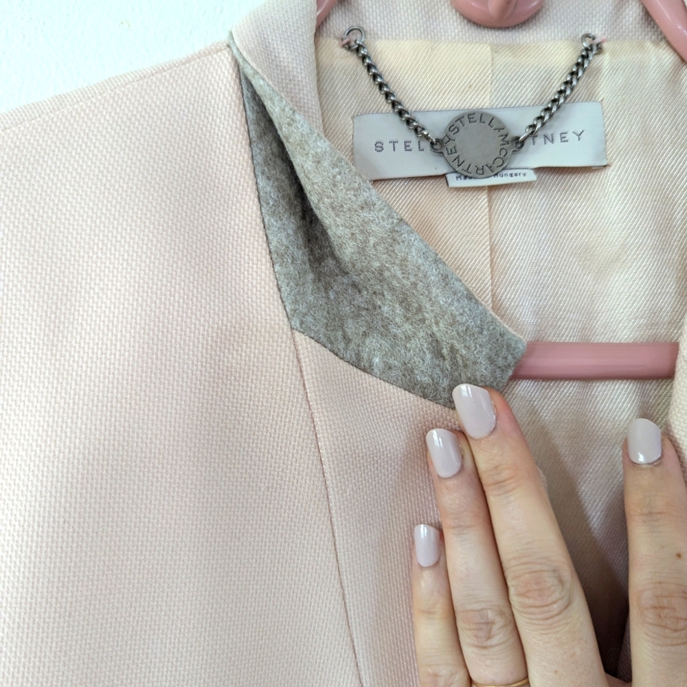 Stella McCartney Pale Pink Wool Blazer Size 44 - Picture 5 of 12